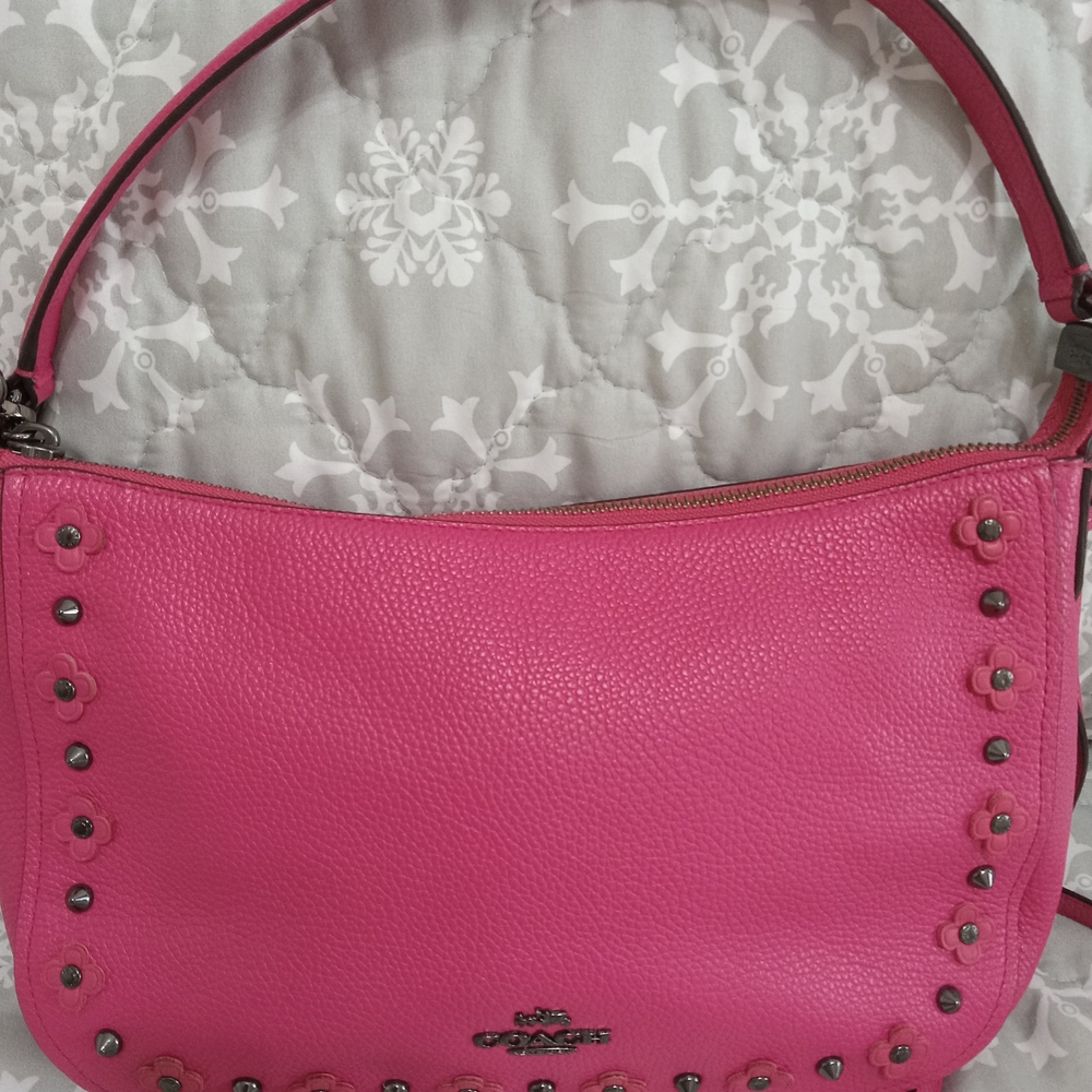 Coach Pink Leather Shoulder Bag - Picture 3 of 8